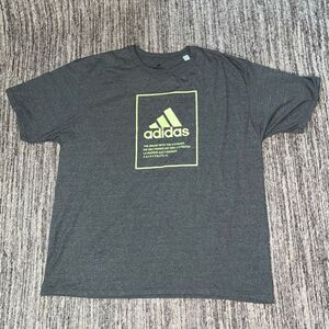 Adidas Mens 2XL Box Emblem Graphic Go To Tee T Shirt Gray Short Sleeves Crewneck